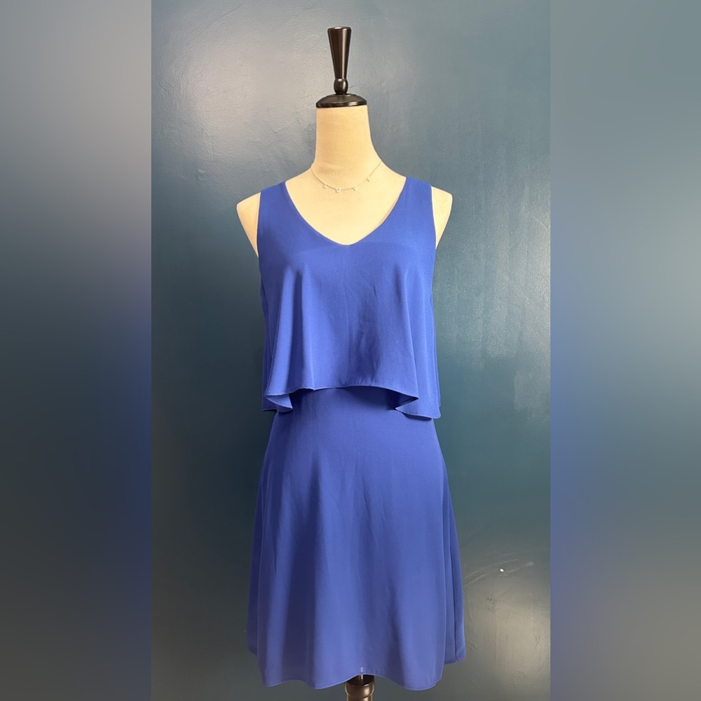 CHARLES HENRY Sleeveless Vneck A-Line Mini Dress Made in USA EUC Size Small